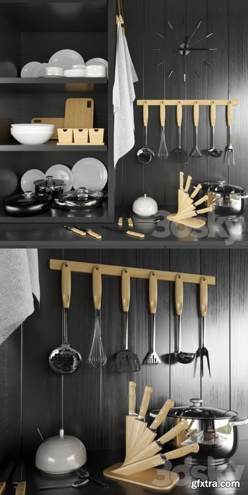 A set of kitchen