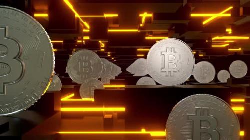 Videohive - Bitcoin Neon 02 4k - 32845047 - 32845047