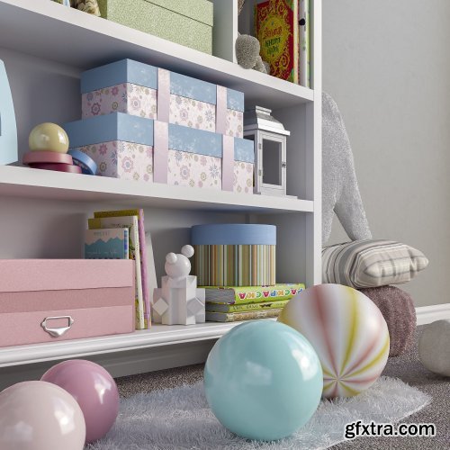 Toys and furniture set 5 3D model