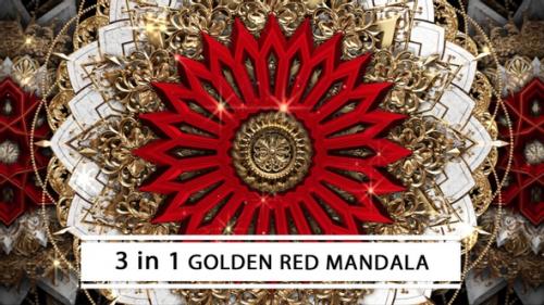 Videohive - Luxury Golden Red Mandala - 32883597 - 32883597