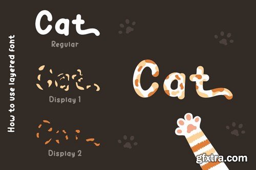 Calli Cat - Layered Display Font