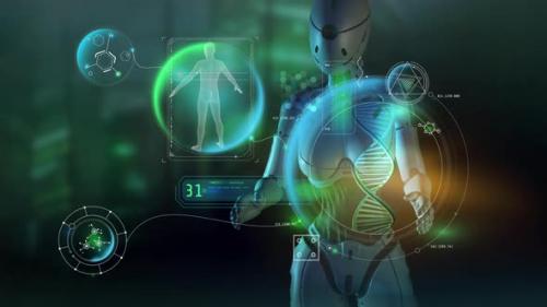 Videohive - Alien Artificial Intelligence Studies The Human Structure 4K - 32893500 - 32893500