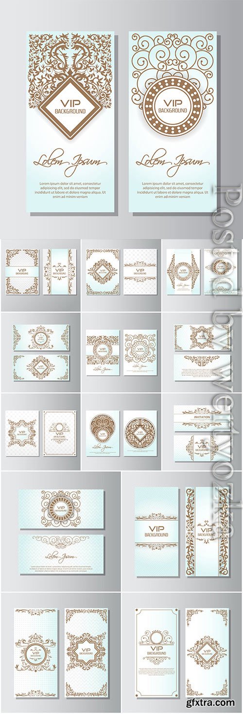 Luxury vip cards in vector