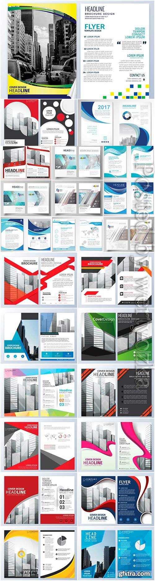 Business flyers set in vector