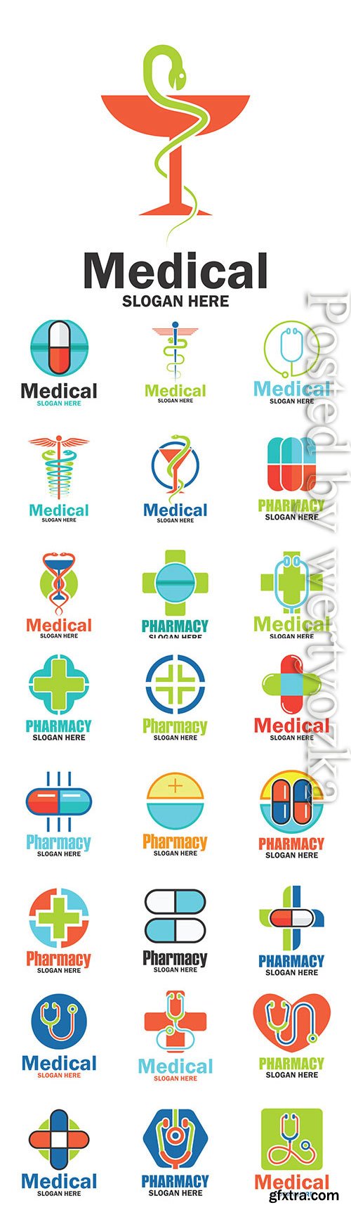 Medicine logos in vector