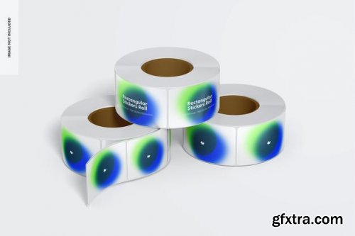 Square stickers rolls mockup