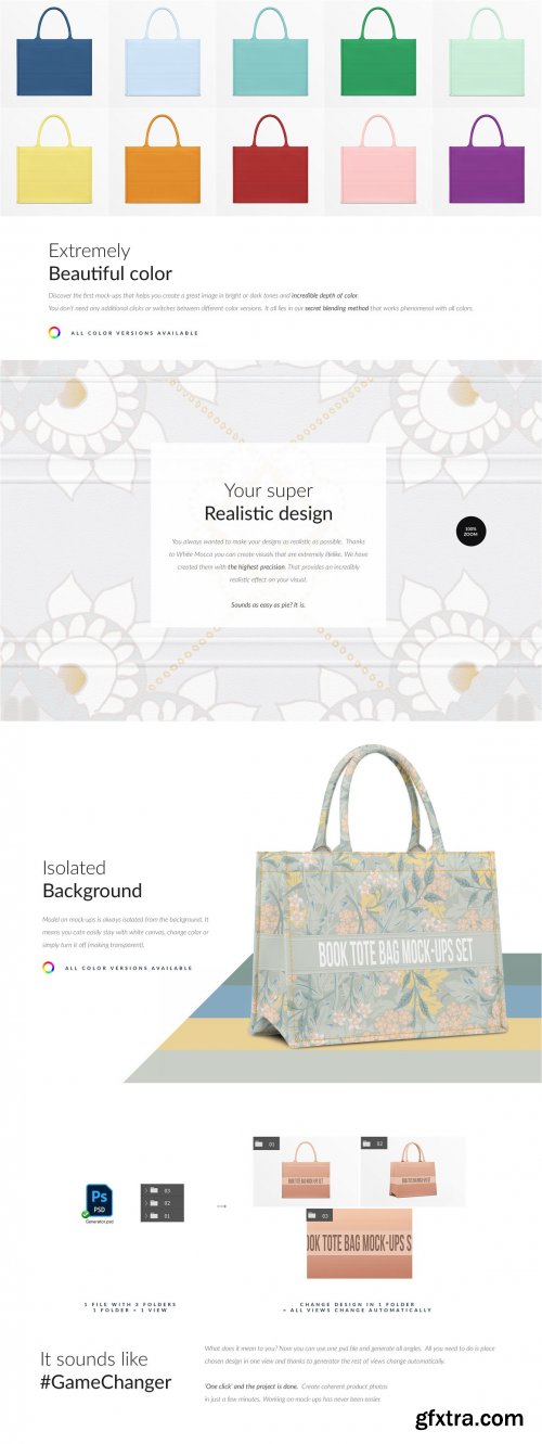 CreativeMarket - Book Tote Bag Set Mock-ups 6159430