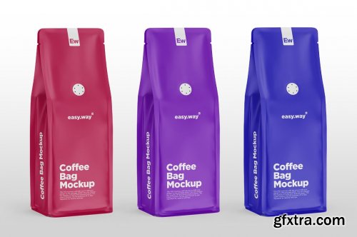 CreativeMarket - Coffee Bag with Valve PSD Mockup 5975093