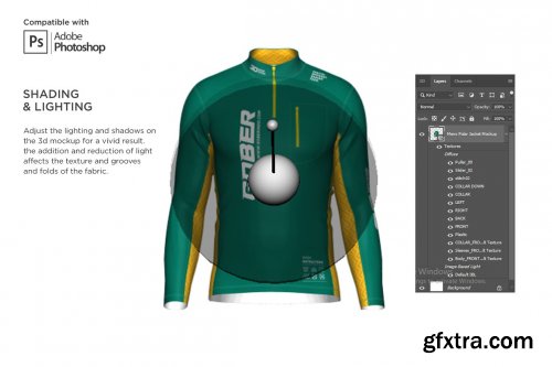 CreativeMarket - 3DMen's Polar Jacket Half-zip Mockup 5986549