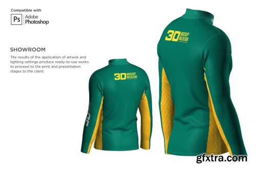 CreativeMarket - 3DMen's Polar Jacket Half-zip Mockup 5986549