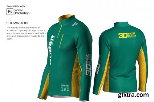 CreativeMarket - 3DMen's Polar Jacket Half-zip Mockup 5986549