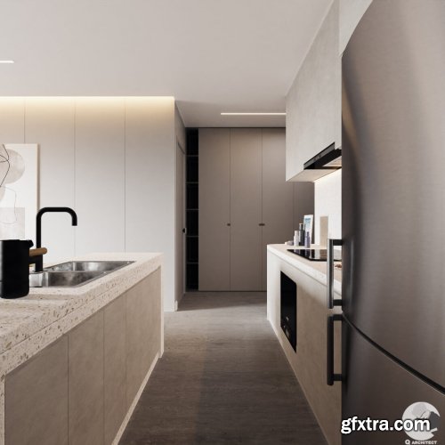 Interior Kitchen – Livingroom Scene By Pham Minh Quang