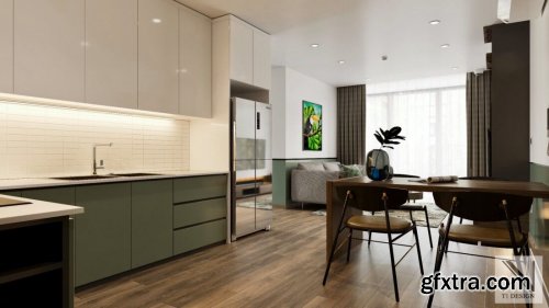 Kitchen – Livingroom Scene 02 By Brian Vu