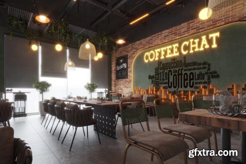 Interior Coffee room Scene Sketchup By Cu Been 