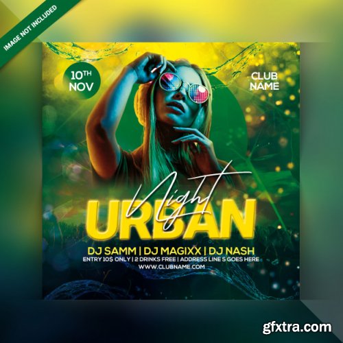 Urban night party flyer