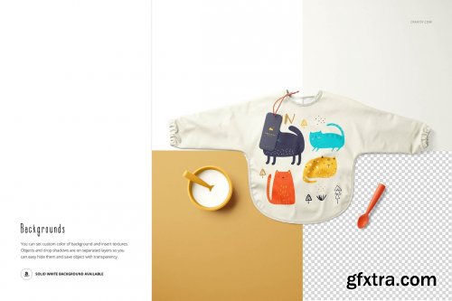 CreativeMarket - Baby Sleeved Bib Mockup Set 6189116