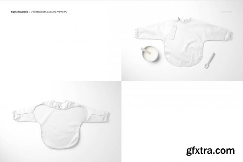 CreativeMarket - Baby Sleeved Bib Mockup Set 6189116