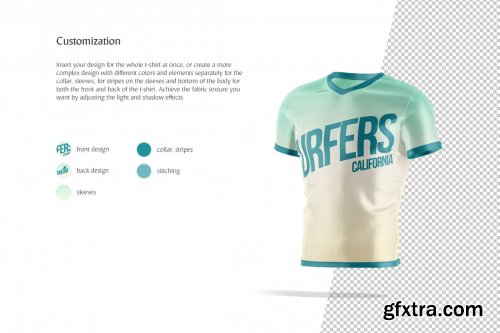 CreativeMarket - V-neck T-shirt Animated Mockup 6202738