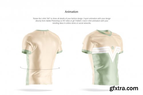 CreativeMarket - V-neck T-shirt Animated Mockup 6202738