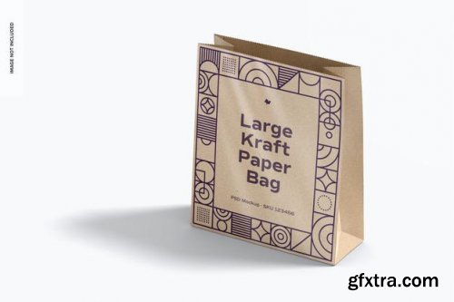 Large kraft paper bags mockup