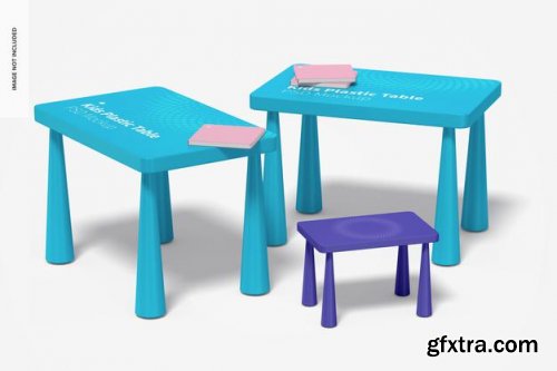 Kids plastic table mockup