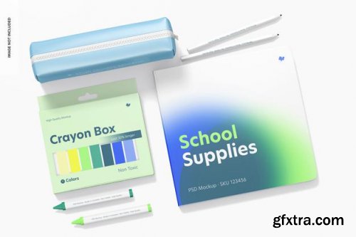 School supplies mockup