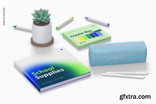 School supplies mockup