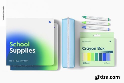 School supplies mockup