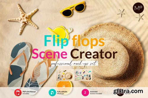 CreativeMarket - Flip Flops Scenes Creator Mock-ups 6196758