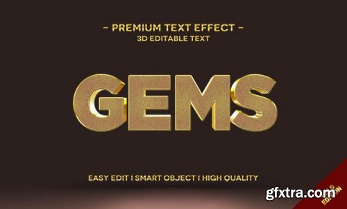 3d gold text style effect template