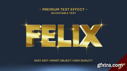 3d gold text style effect template