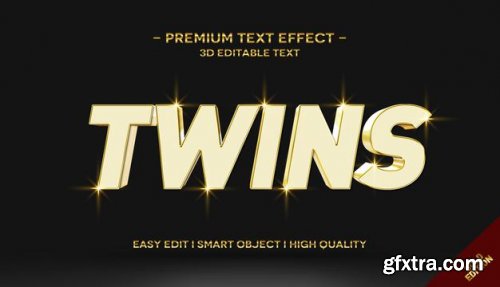 3d gold text style effect template