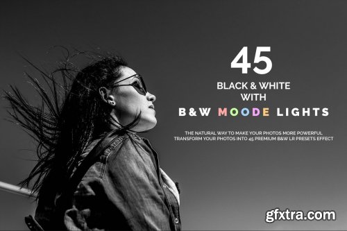 CreativeMarket - 45 B&W & B&W Moody Lights LR Presets 3494593