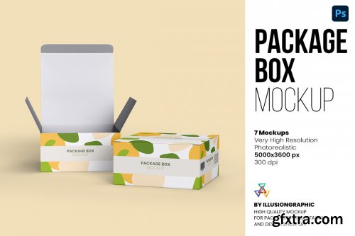 CreativeMarket - Package Box Mockup - 7 views 6165495