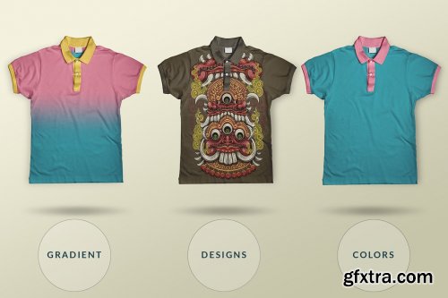 CreativeMarket - Multiple Collar Type T Shirt Mockup 6146518