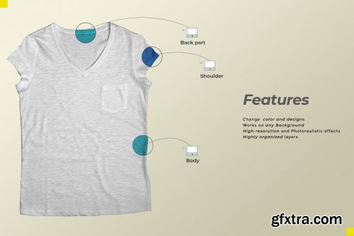 CreativeMarket - Multiple Collar Type T Shirt Mockup 6146518