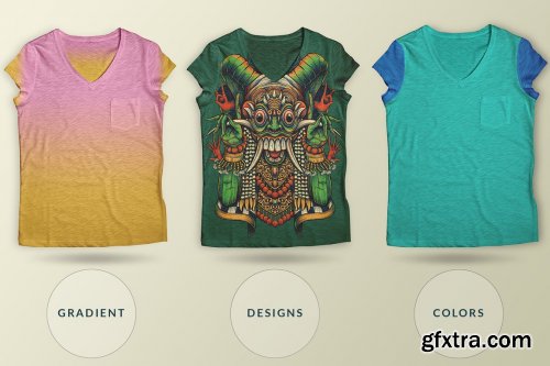 CreativeMarket - Multiple Collar Type T Shirt Mockup 6146518