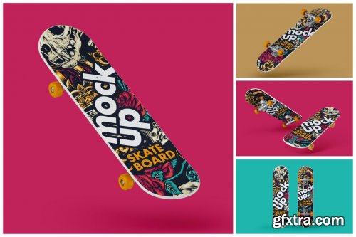  Skateboard Mockup Set