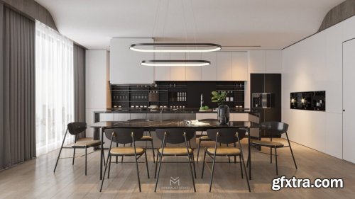 Kitchen – Livingroom Scene By Tran Nghia