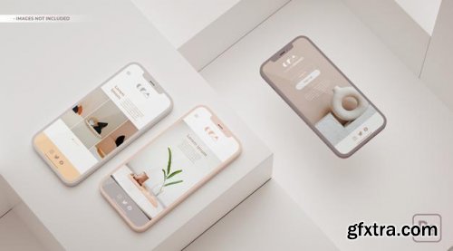 App ui ux design on two phones mockup