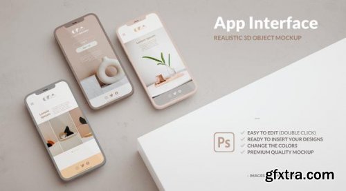 App ui ux design on two phones mockup