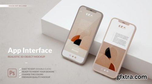 App ui ux design on two phones mockup