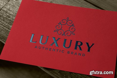 Gold Foil Embossed Paper Logo Mockup