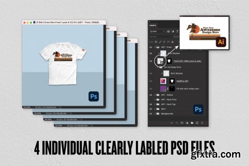 CreativeMarket - Realistic Blank T-shirt Mockups 3811100