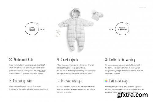 CreativeMarket - Baby Snowsuit Mockup Set (13/LFv.2) 5799574