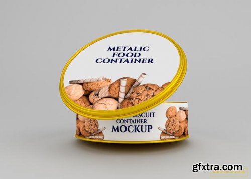 Rounded cookie biscuit can mockup