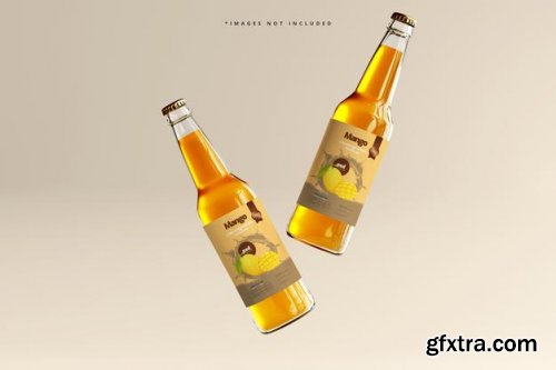 Glass beverage bottle mockup