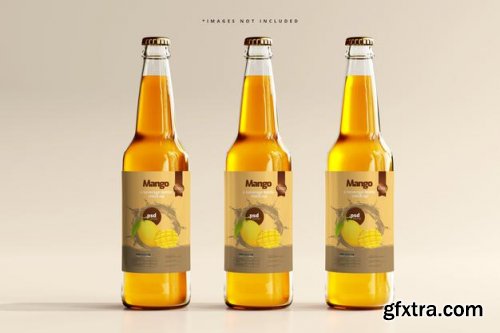 Glass beverage bottle mockup