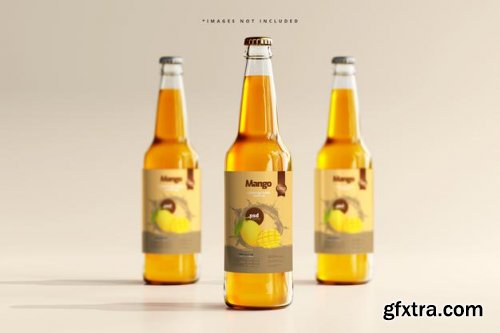 Glass beverage bottle mockup