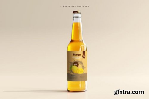 Glass beverage bottle mockup